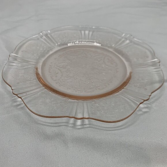 Set of 6 Vtg Macbeth Evans American Sweetheart Pink Depression Glass Dessert Pla - Picture 2 of 6